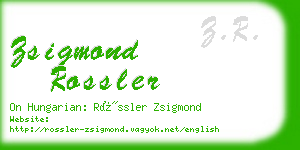 zsigmond rossler business card